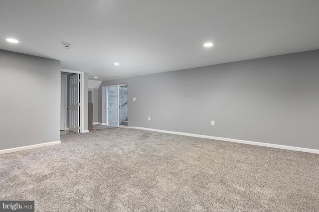 328 W Bay Front Rd, Lothian, MD 20711 - carpeted spare room with recessed lighting, baseboards, and stairway