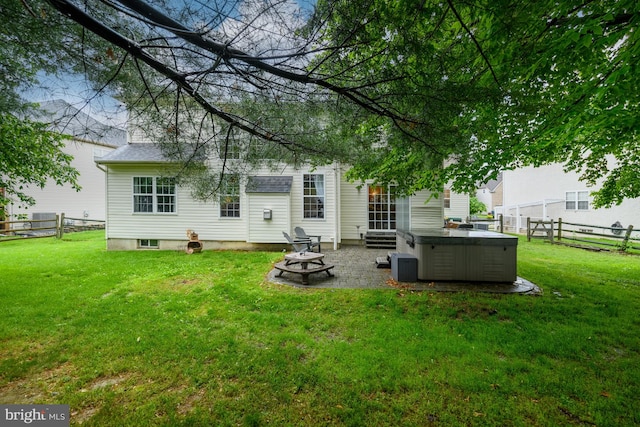 28 Blue Spruce Dr, Bear, DE 19701 - back of property featuring a hot tub and a patio