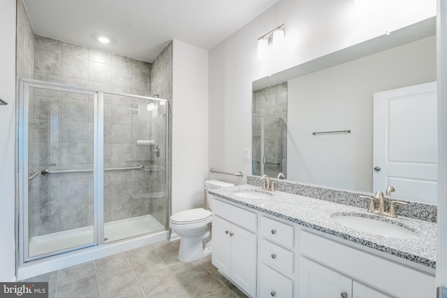 4003 Seaside Alder Rd Unit 0208, Rose, Bowie, MD 20720 - bathroom featuring toilet, a stall shower, and double vanity