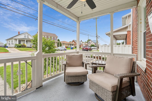 35 N Cleveland Ave, Hagerstown, MD 21740 - sunroom with a ceiling fan and a residential view