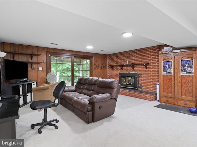 5281 Navaho Dr, Alexandria, VA 22312 - living area with carpet flooring and wood walls