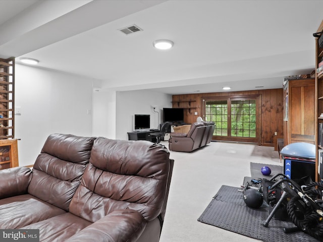 5281 Navaho Dr, Alexandria, VA 22312 - living room featuring wood walls