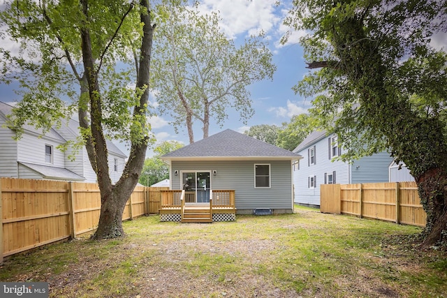 1207 Race St, Cambridge, MD 21613 - rear view of property with a wooden deck and roof with shingles