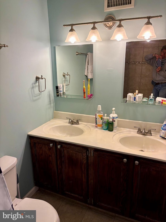 226 Smallwood Ct, West Chester, PA 19380 - bathroom featuring toilet, double vanity, and tile patterned flooring