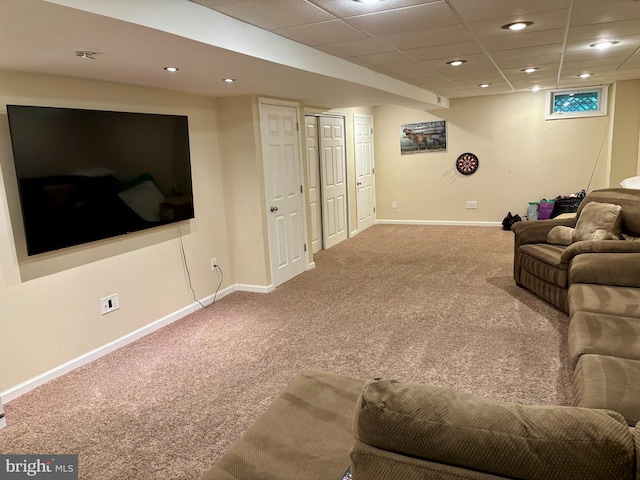 226 Smallwood Ct, West Chester, PA 19380 - carpeted living room with baseboards and recessed lighting