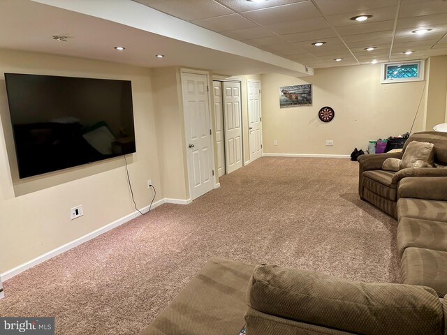226 Smallwood Ct, West Chester, PA 19380 - carpeted living area featuring baseboards and recessed lighting