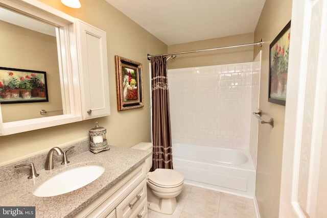 9520 Perry Brook Ct, Nottingham, MD 21236 - bathroom featuring tile patterned floors, toilet, shower / bath combo, and vanity