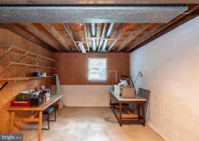 9520 Perry Brook Ct, Nottingham, MD 21236 - basement featuring concrete block wall