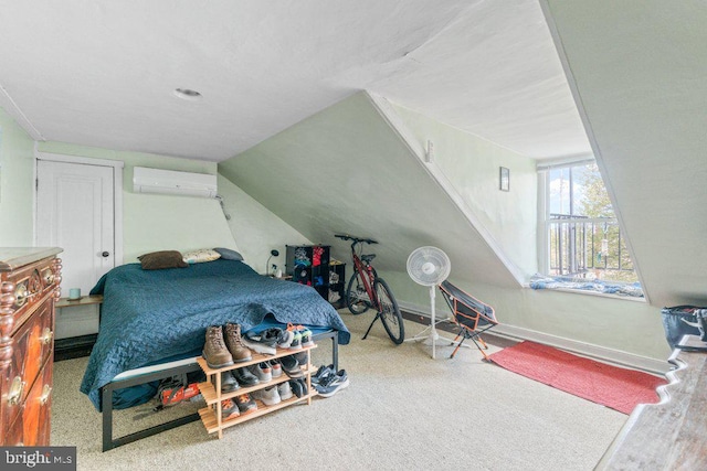 bedroom with a wall unit AC