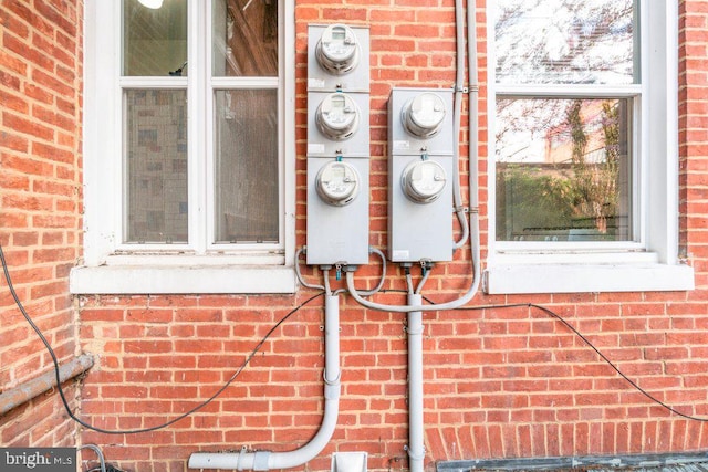 exterior view of brick siding and electric meter