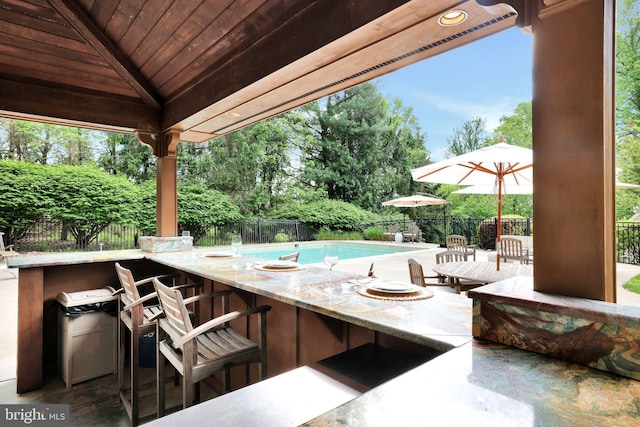view of patio / terrace with a fenced backyard