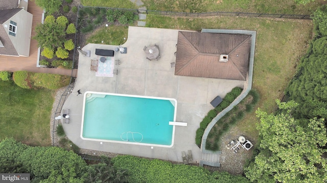 bird's eye view of a pool