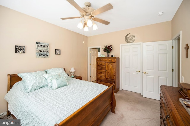 24 Smithfield Way, Fredericksburg, VA 22406 - bedroom with light carpet, a closet, and ceiling fan
