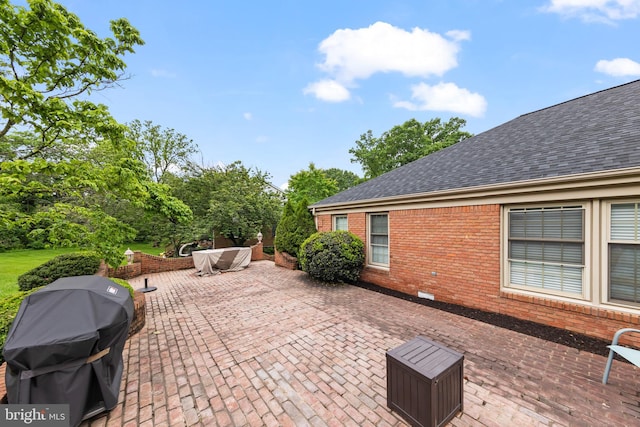 view of patio / terrace with a grill