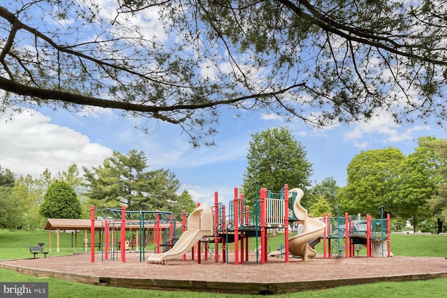 community playground with a yard