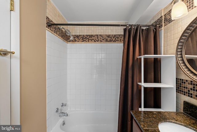 117 E Clement St, Baltimore, MD 21230 - bathroom featuring shower / bath combination with curtain and vanity