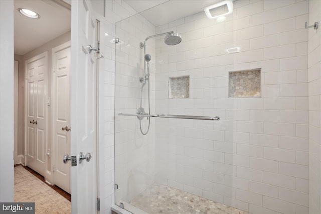 300 S Columbus St, Alexandria, VA 22314 - full bathroom with a shower stall and recessed lighting