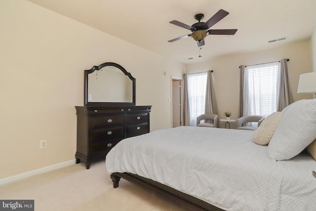 9712 Handerson Pl Unit 306, Manassas Park, VA 20111 - bedroom with light carpet, baseboards, and a ceiling fan