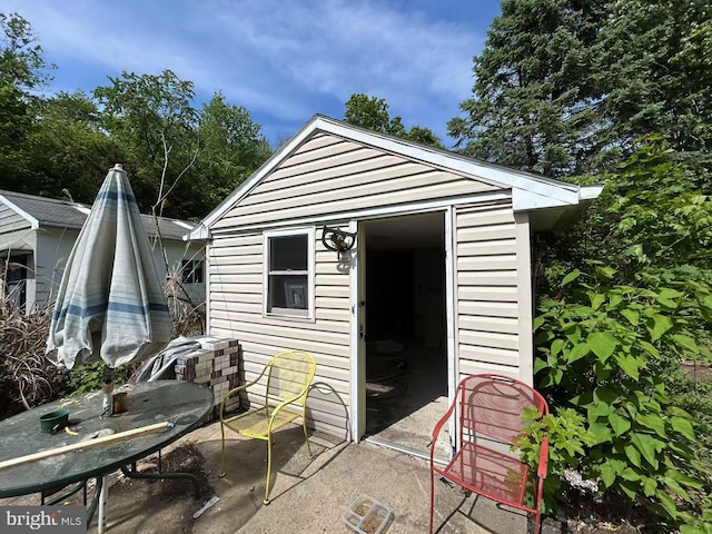 view of shed