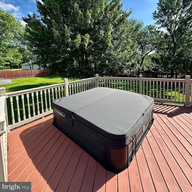 10205 Scaggsville Rd, Laurel, MD 20723 - wooden terrace featuring a covered hot tub