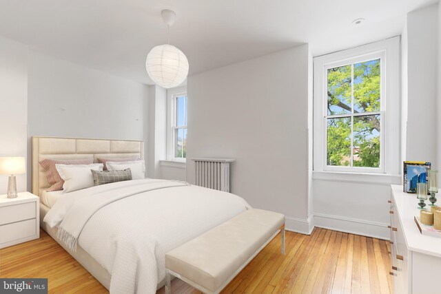 108 3rd St NE, Washington, DC 20002 - bedroom featuring light wood-style flooring and radiator heating unit