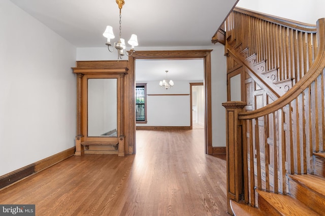 108 3rd St NE, Washington, DC 20002 - interior space with a chandelier, stairway, and wood finished floors