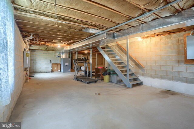 438 N 4th St, Halifax, PA 17032 - unfinished below grade area with gas water heater and stairs