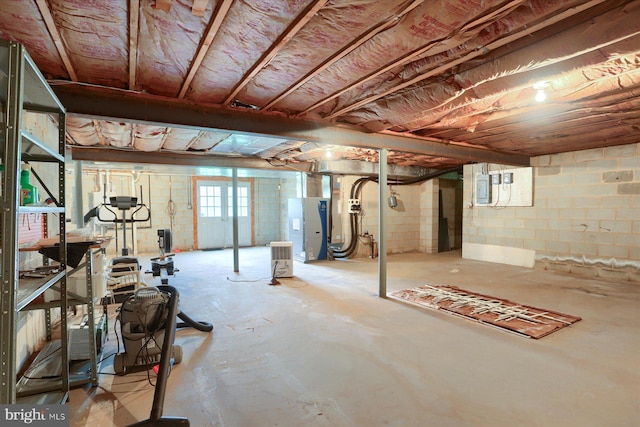 438 N 4th St, Halifax, PA 17032 - below grade area with electric panel and concrete block wall