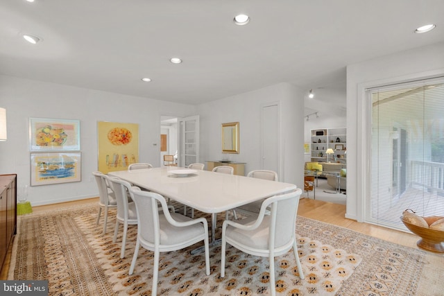17810 Pond Rd, Ashton, MD 20861 - dining area featuring light wood-style floors and recessed lighting