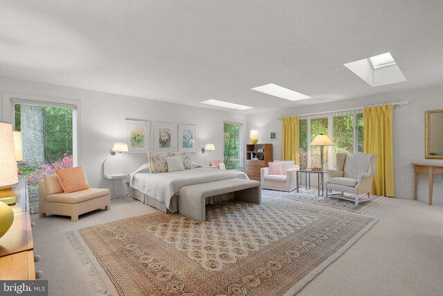 17810 Pond Rd, Ashton, MD 20861 - bedroom featuring a skylight and light carpet