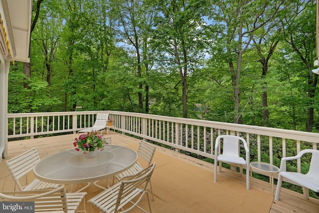 17810 Pond Rd, Ashton, MD 20861 - wooden terrace featuring outdoor dining area