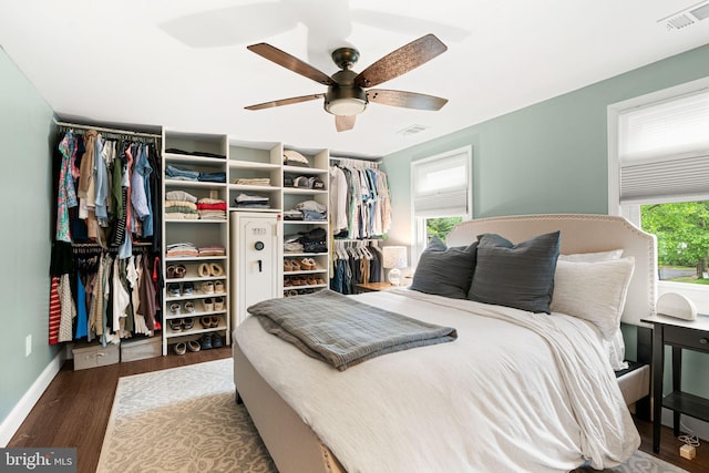 401 Woodland Ave, Glendora, NJ 08029 - bedroom featuring wood finished floors, baseboards, and a ceiling fan