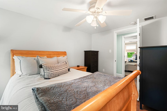 401 Woodland Ave, Glendora, NJ 08029 - bedroom with ceiling fan, baseboards, and wood finished floors
