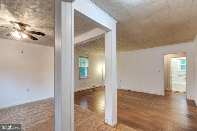 6109 Oakland Mills Rd, Sykesville, MD 21784 - spare room featuring wood finished floors, ceiling fan, and baseboards