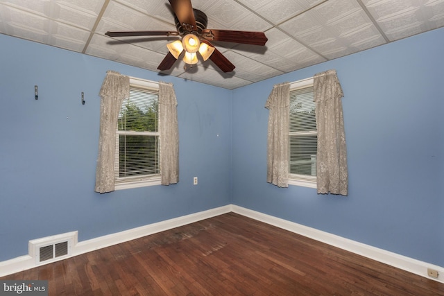 6109 Oakland Mills Rd, Sykesville, MD 21784 - empty room with wood finished floors, baseboards, and a ceiling fan