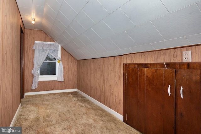 6109 Oakland Mills Rd, Sykesville, MD 21784 - bonus room featuring wooden walls, lofted ceiling, carpet, and baseboards