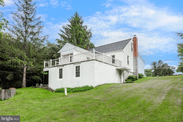 6109 Oakland Mills Rd, Sykesville, MD 21784 - view of side of property with a chimney and a lawn
