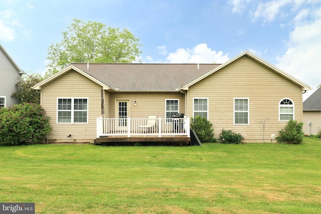 2408 Setter Run Ln, State College, PA 16801 - rear view of property featuring a deck, a yard, and a shingled roof