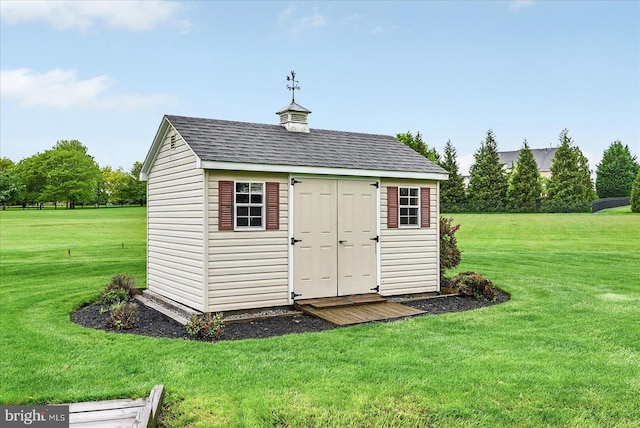 view of shed