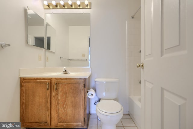 4001 Cedar Mills Rd, Randallstown, MD 21133 - full bath with toilet, vanity, tile patterned flooring, and washtub / shower combination