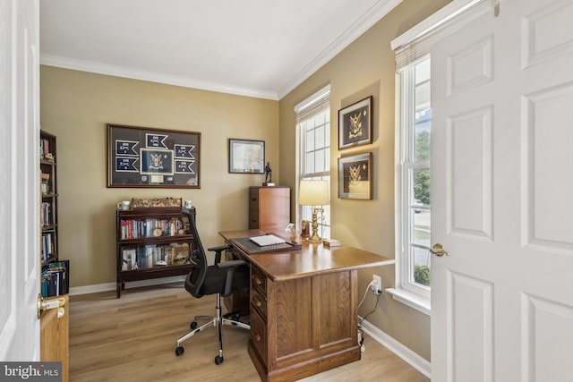 12649 Victory Lakes Loop, Bristow, VA 20136 - office featuring ornamental molding, light wood-style floors, and plenty of natural light