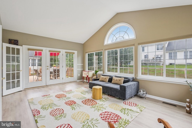 12649 Victory Lakes Loop, Bristow, VA 20136 - sunroom featuring french doors and lofted ceiling
