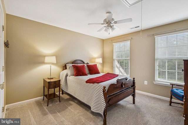 12649 Victory Lakes Loop, Bristow, VA 20136 - bedroom with attic access, carpet floors, and ceiling fan
