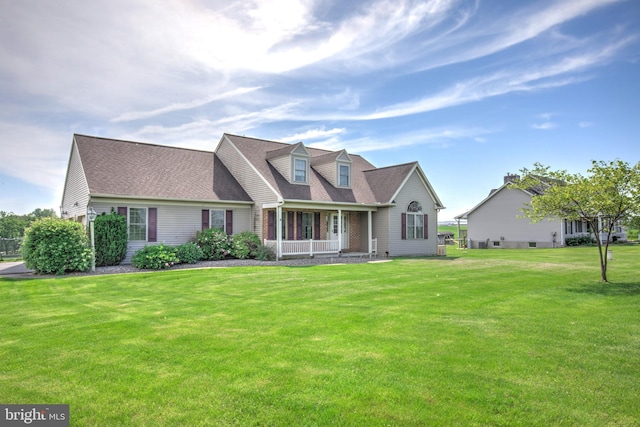 137 S Ronks Rd, Ronks, PA 17572 - cape cod house with covered porch, a front lawn, and roof with shingles