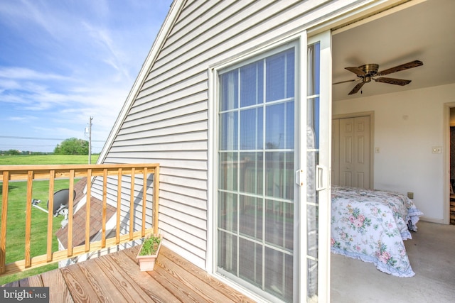 137 S Ronks Rd, Ronks, PA 17572 - view of wooden balcony featuring ceiling fan and a wooden deck