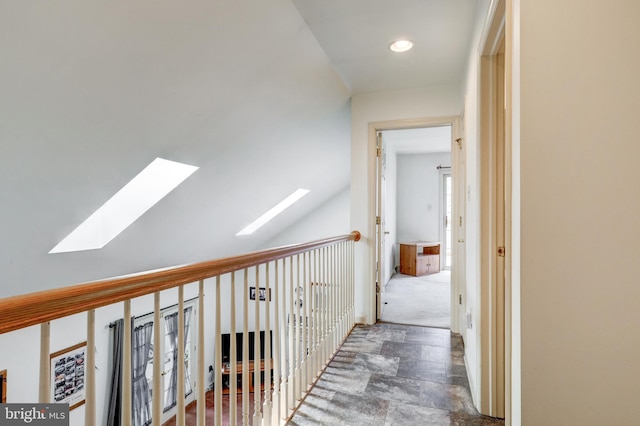 137 S Ronks Rd, Ronks, PA 17572 - corridor with stone finish flooring and a skylight
