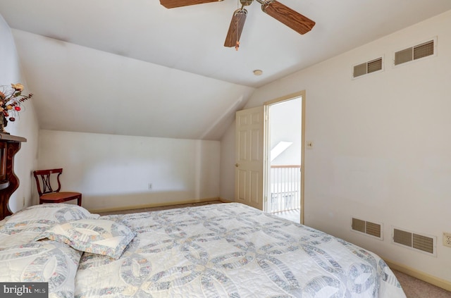 137 S Ronks Rd, Ronks, PA 17572 - bedroom with lofted ceiling, a ceiling fan, carpet, and baseboards