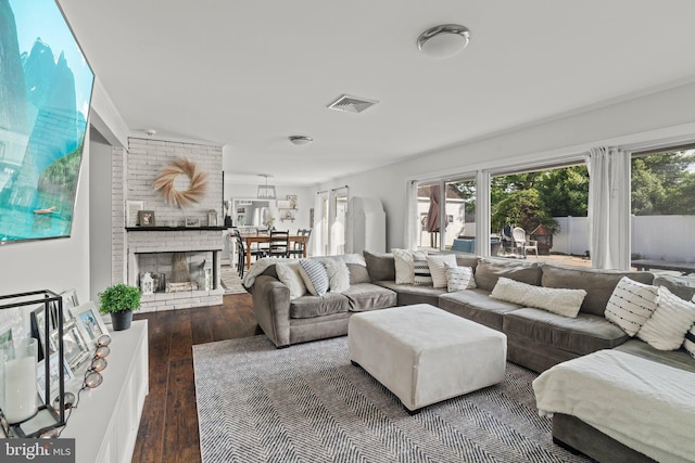 living area with wood-type flooring