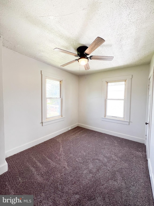 502 S Wayne St, Lewistown, PA 17044 - unfurnished room with ceiling fan, a textured ceiling, healthy amount of natural light, carpet floors, and baseboards