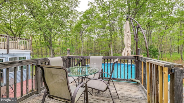 411 Spencer, Galloway, NJ 08205 - wooden terrace with an outdoor pool